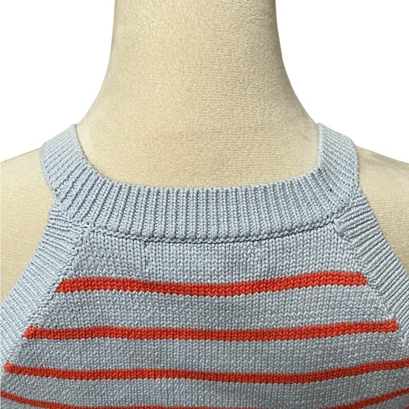 Banana Republic Medium Tank Top Sweater Light Blue and Orange Stripes - Picture 5 of 8